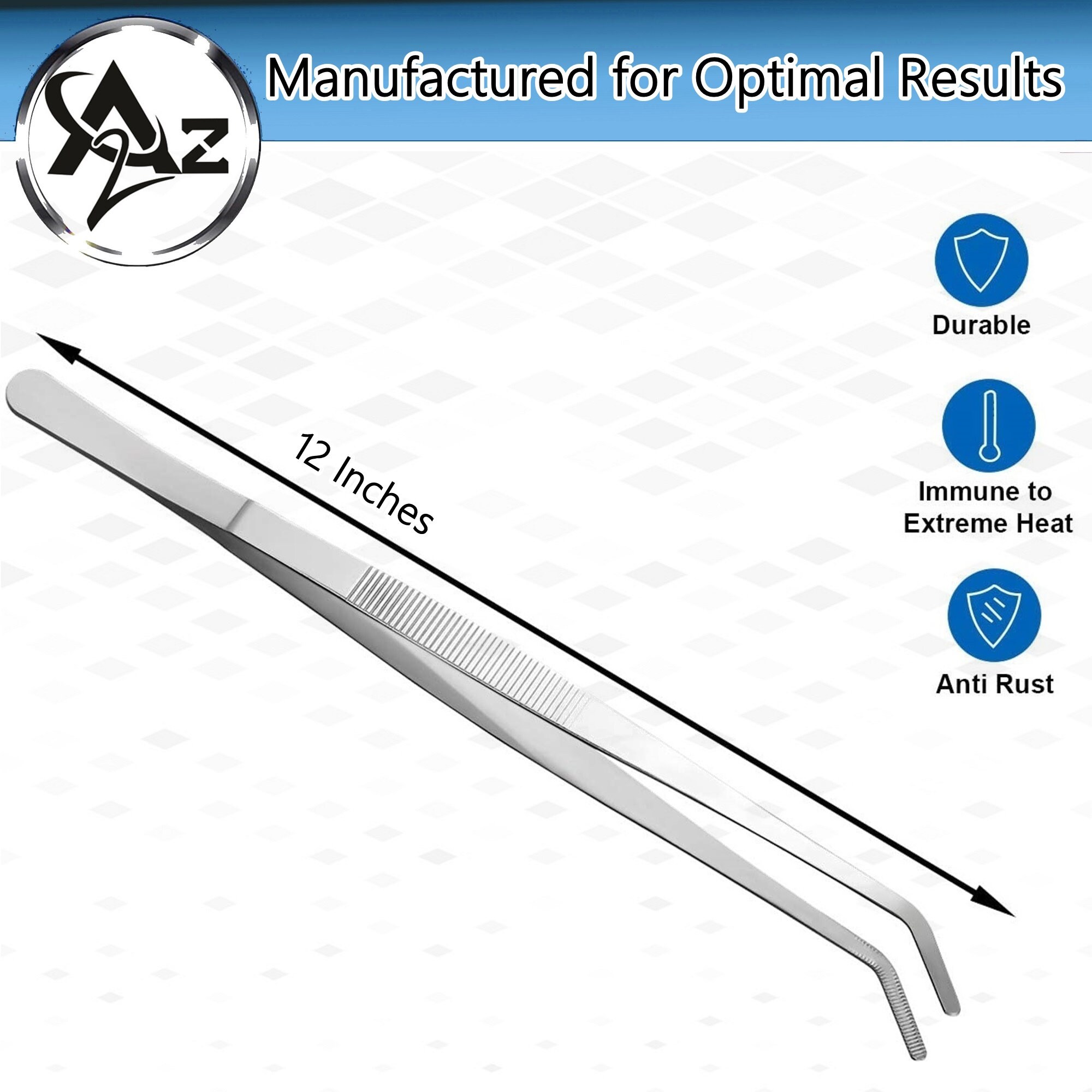 Angled Tweezers 12 Stainless Steel Extended Reach Etsy