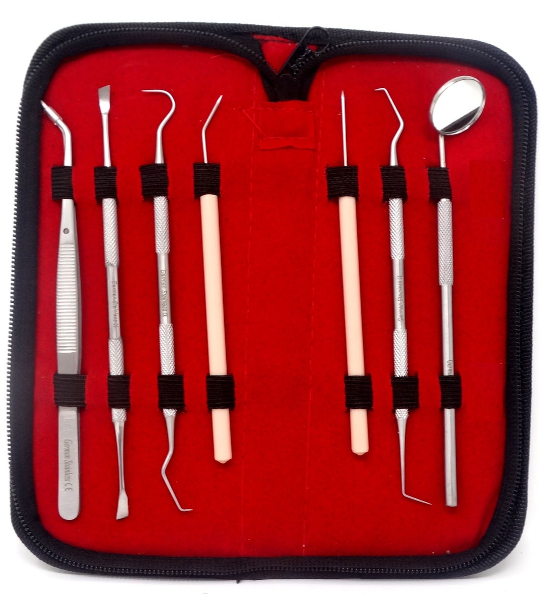 Stainless Steel Surgical Grade Dental Kit Floss Pick Scaler Tartar Plaque  Calculus Remover Teeth Scraper Dentist Oral Care Tools 7 Pc Set 