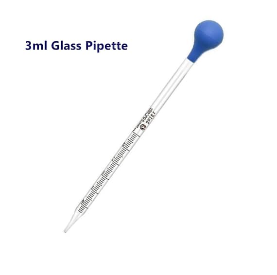 PIPETTE COMPTE-GOUTTES 3 ML Taille Outil de mesure en verre transparent  réutilisable pour les huiles essentielles et parfumées I Ampoule en  caoutchouc amovible 20cm de long -  France