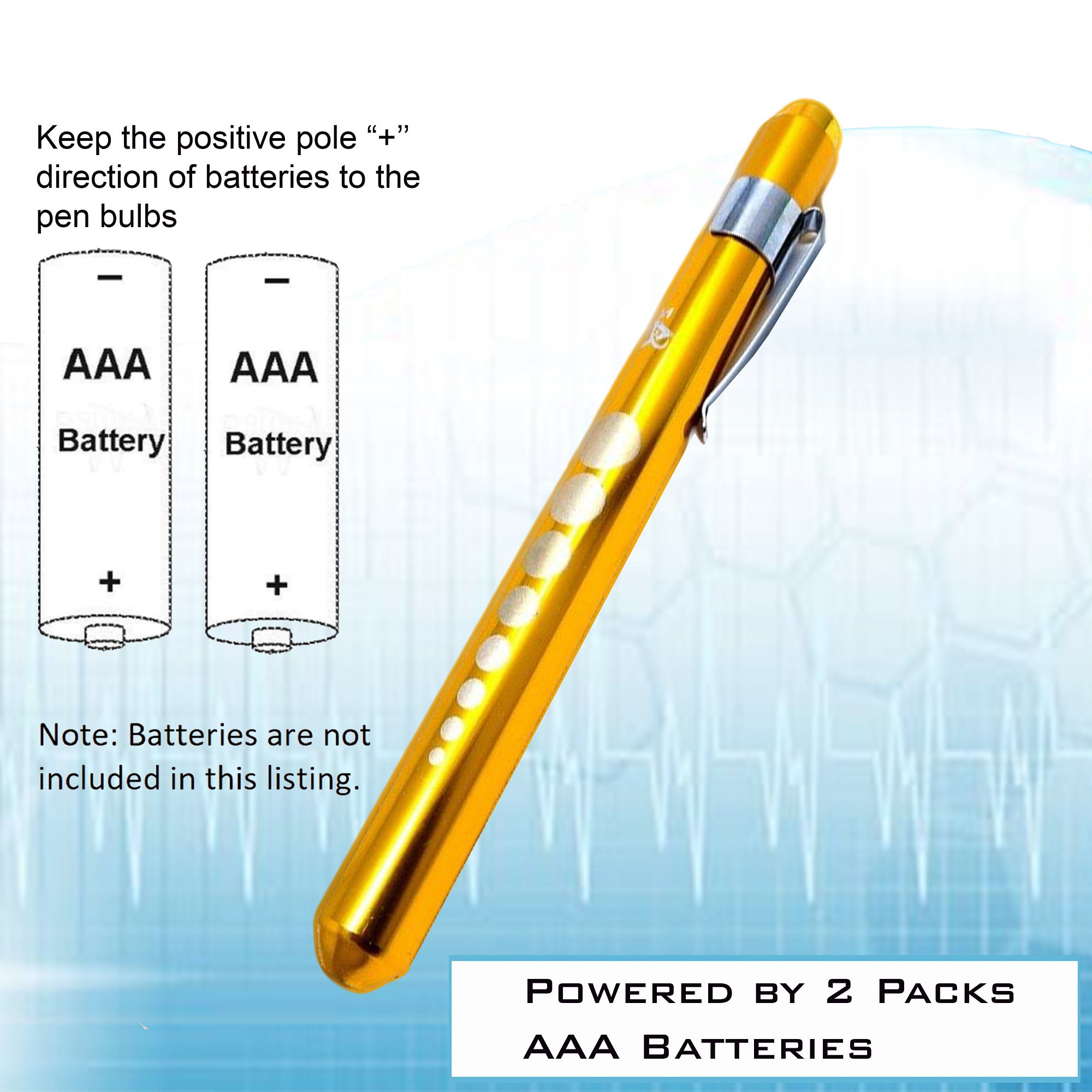 Reusable Medical Pocket Pen Light LED Bulb Made of Lightweight 