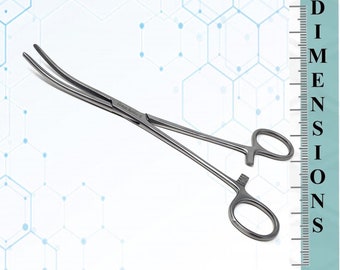 8" Curved Hemostatic Forceps Body Jewelry Piercing Tool Ring Opening Closing Pliers, Stainless Steel