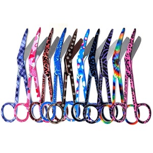 Nurse Bandage Scissors Set of 10 Assorted Designs 5.5&quot; Made of Stainless Steel for Student Grad ceremony, Clinic Staff, Healthcare Workers