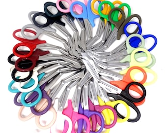 EMT Trauma Shears Nurse First Aid Scissors 24 Assorted Handle Colors, Stainless Steel Blades, One Serrated Edge, 7.25" Large Size, Paramedic