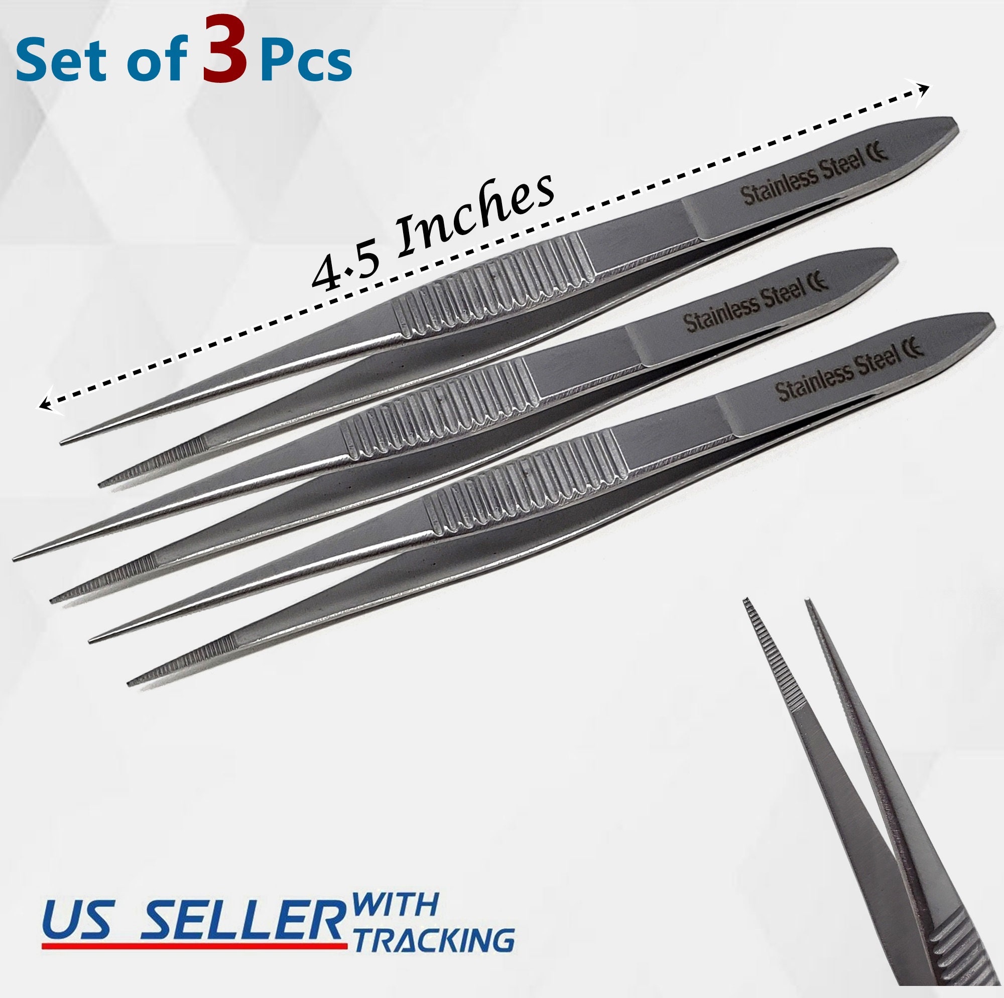 Curved Sewing Tweezers Light Weight Stainless Steel Sewing