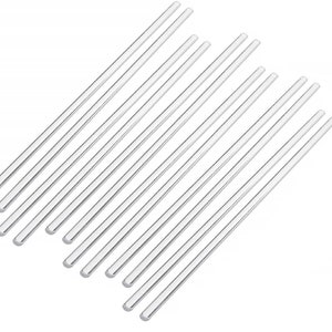 Pack of 12 - 10&quot; Laboratory Experiment Glass Stirring Mixing Rod Heat Resistant Clear Swizzle Sticks Science Teacher Gift