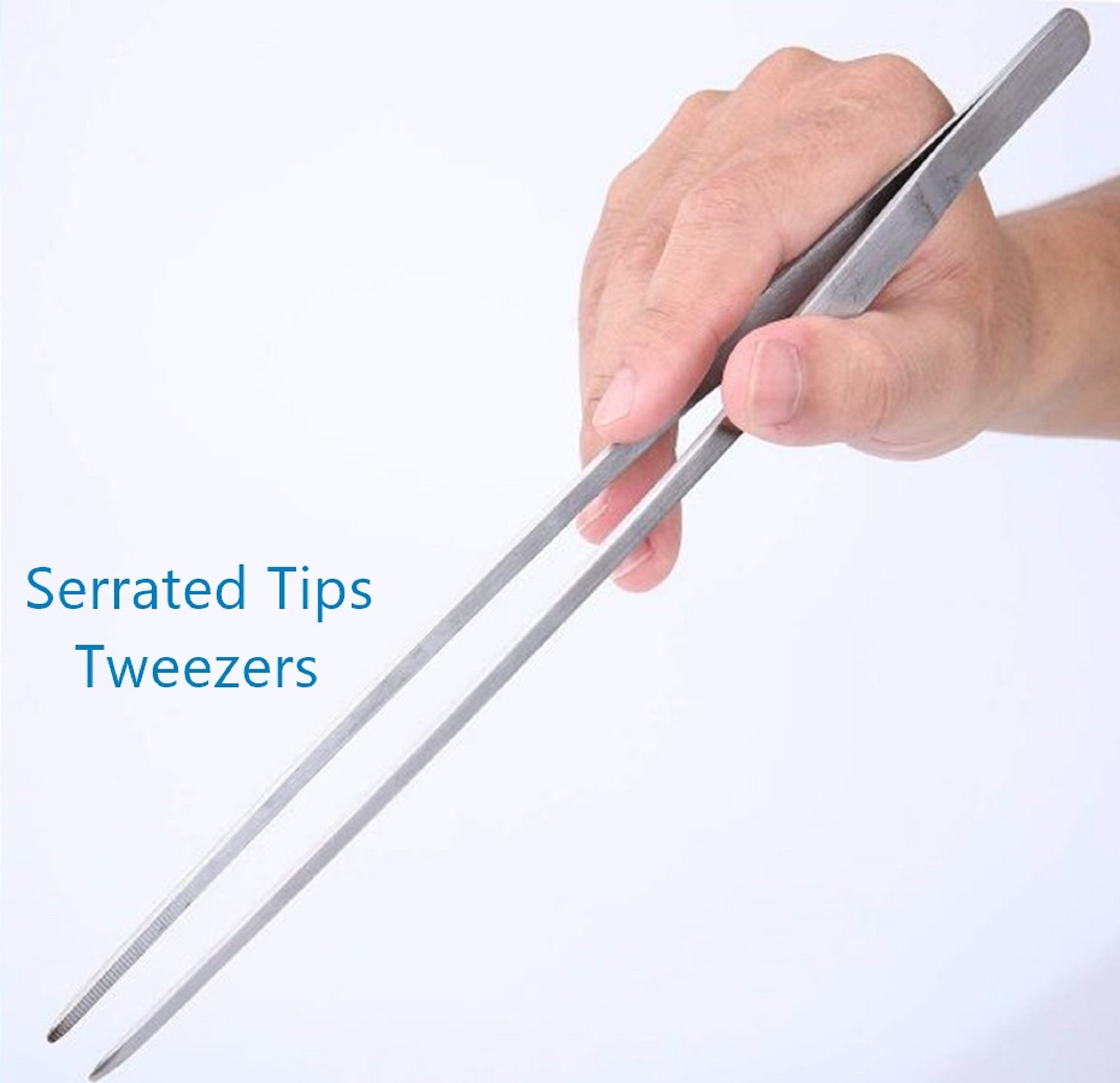 8 Long Curved Nose Narrow Tweezers Straight Fine Point Tip Tipped