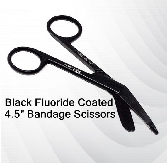 Full Black Lister Bandage Scissors 4.5 (11.4cm), Stainless Steel –  A2ZSCILAB