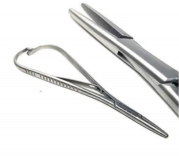 7 Mitten Scissor Clamps Fly Fishing Tool With Serrated Tips, Stainless  Steel, Mathieu Holder 