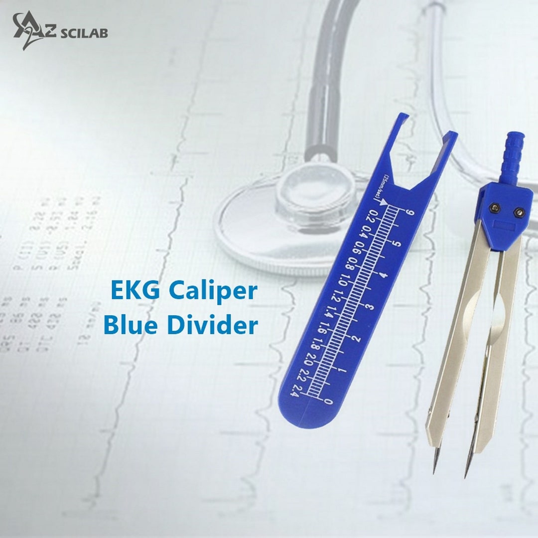 EKG ECG Blue Caliper Compass Measurement Divider for Monitoring Heart