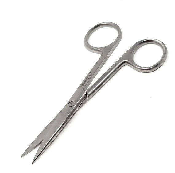 Micro-ciseaux de Vannas droits, lames mousses 8 mm (10,5 cm
