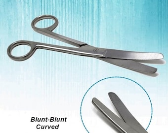 4.5" Blunt/Blunt Curved Blades Stainless Steel Scissors