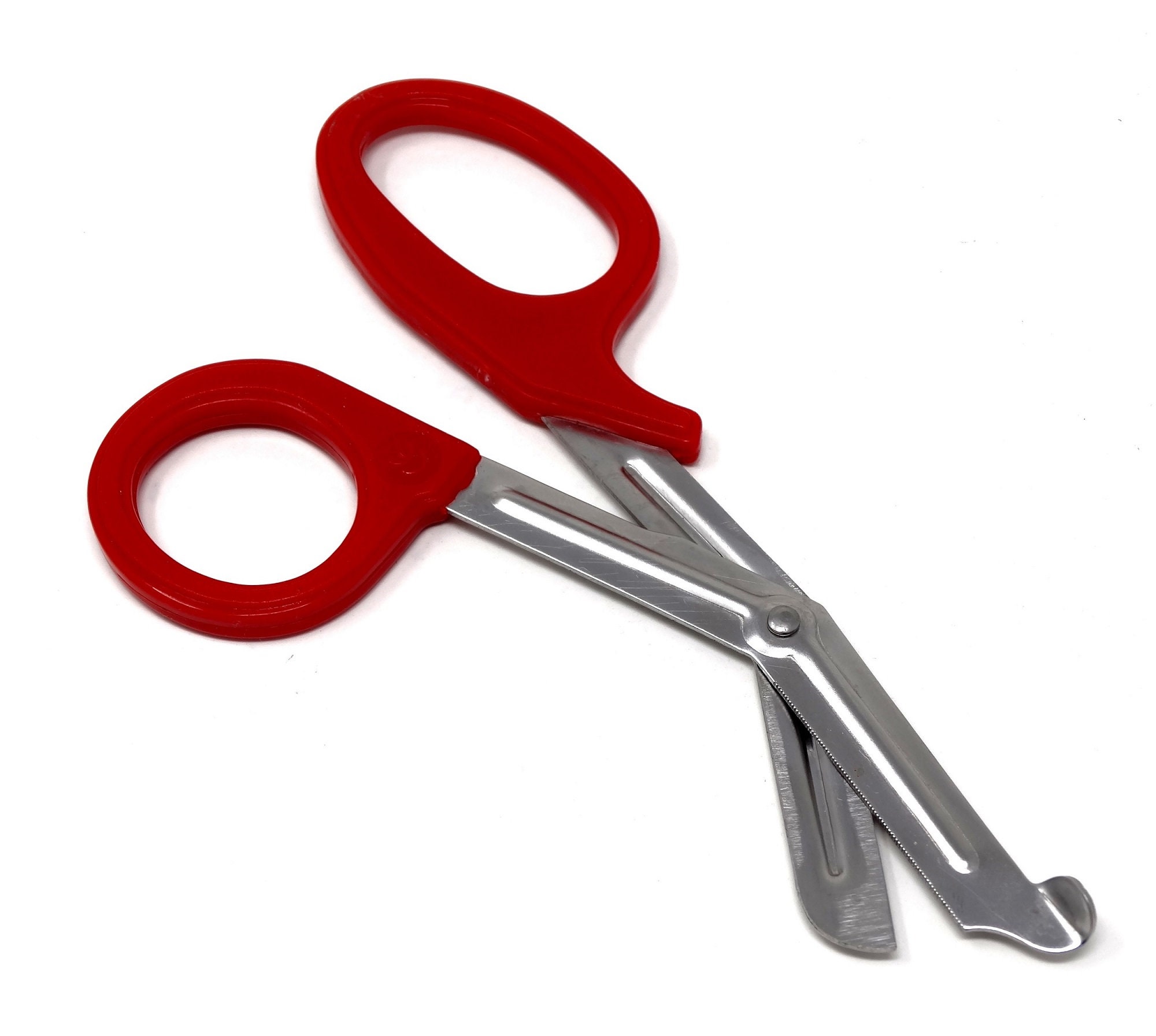 7.5" EMT Trauma Shears Bandage Scissors, Stainless Steel Blade, Serrated  Edge, Red Handle - Etsy