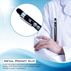 Black Pen Light with Pupil Gauge LED Bulb for Nurses and Doctors