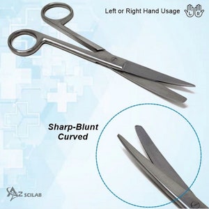 6.5&quot; Sharp/Blunt Curved Blades Stainless Steel Scissors
