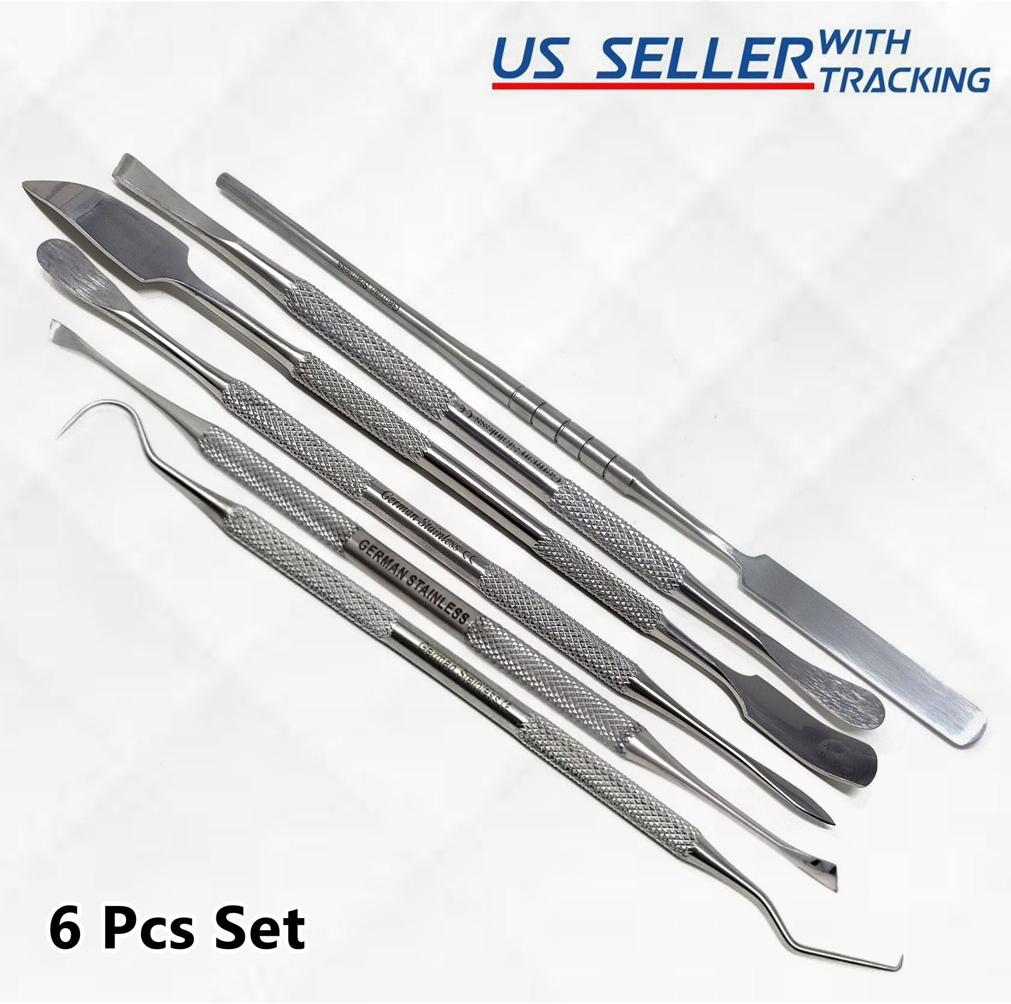 6 Piece Stainless Steel Wax Carving Tool Set PLUS Storage Pouch Ideal for  Sculpture Work With Clay Ceramics Wax and Other Soft Materials 