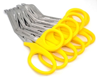 Juego de 6 tijeras de seguridad de acero inoxidable de 7,25" para traumatología, ideal para enfermeras, paramédicos, bomberos y más.