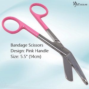 Pink Handle Bandage Scissors 5.5&quot; (14cm) For Nurse Appreciation Gift, Stainless Steel