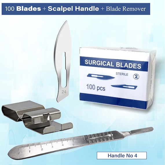 Sterile Carbon Steel Surgical Scalpel Blade + 3# Stainless Steel Handle  Option