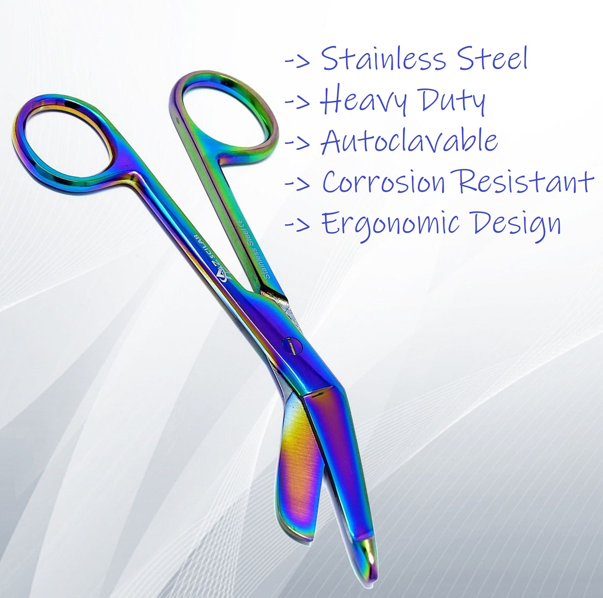 Buy Purple Penlight 4.5 Multi Rainbow Color Bandage Scissors for