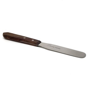 Stainless Steel Icing Spatula with Wood Handle Scraper - 6&quot; Blade, 10.4&quot; Total Length