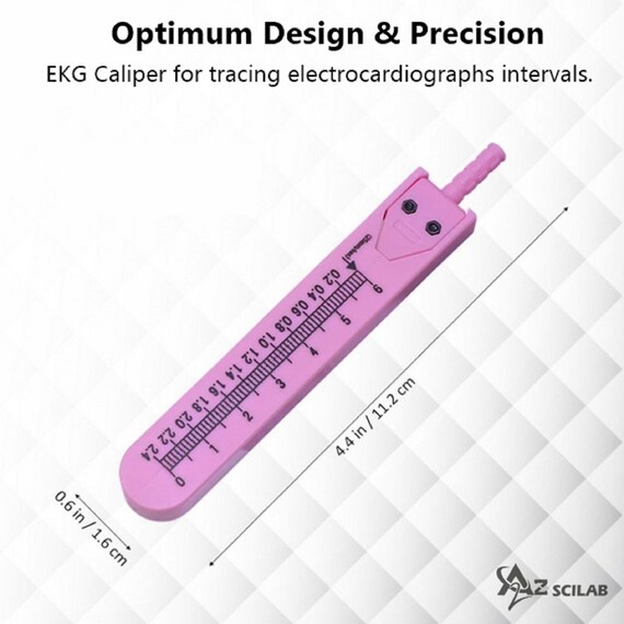 Ontwiew 2 Pcs EKG Caliper ECG Calipers Measuring Tool with Ruler
