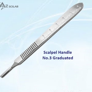 Multipurpose Scalpel Handle No.3 with Measurement Scale Stainless Steel Blade Handle Suitable for Carving, Trimming, Cutting