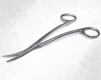 Double Curve Applique Scissors, Needlework, Embroidery, Cross Stitch Lacemaking - 6.5" Slim Shears, Stainless Steel