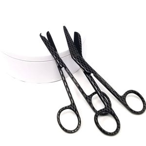 Laser Engraved Nurse Bandage Scissors 5.5&quot; + Suture Stitch Scissors 4.5&quot; with Honeycomb Pattern, Stainless Steel Gift Under 20 Dollars
