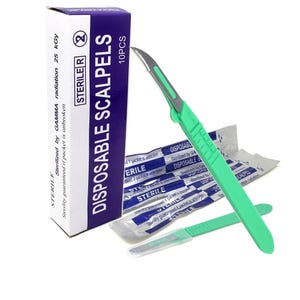 Disposable Sterile Scalpels #12 Ideal for Cardmaking, Designing Signs, Crafting and Miniature Handy Work, 10/Pack