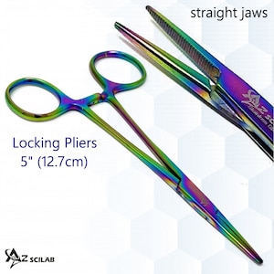 5&quot; Premium Autoclaveable Heavy Duty Hemostat Forceps Straight Clamps, Multi Rainbow Color, Stainless Steel