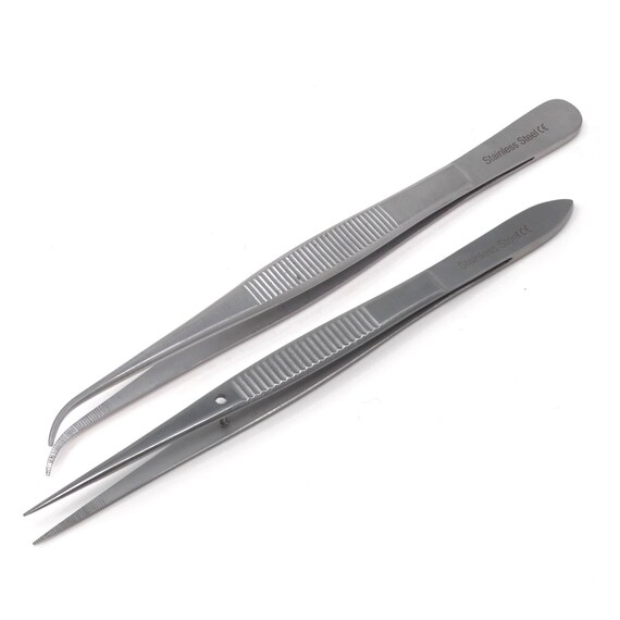 Kitchen Tweezers Stainless Steel Food Tongs Straight Serrated Tips 6 –  A2ZSCILAB
