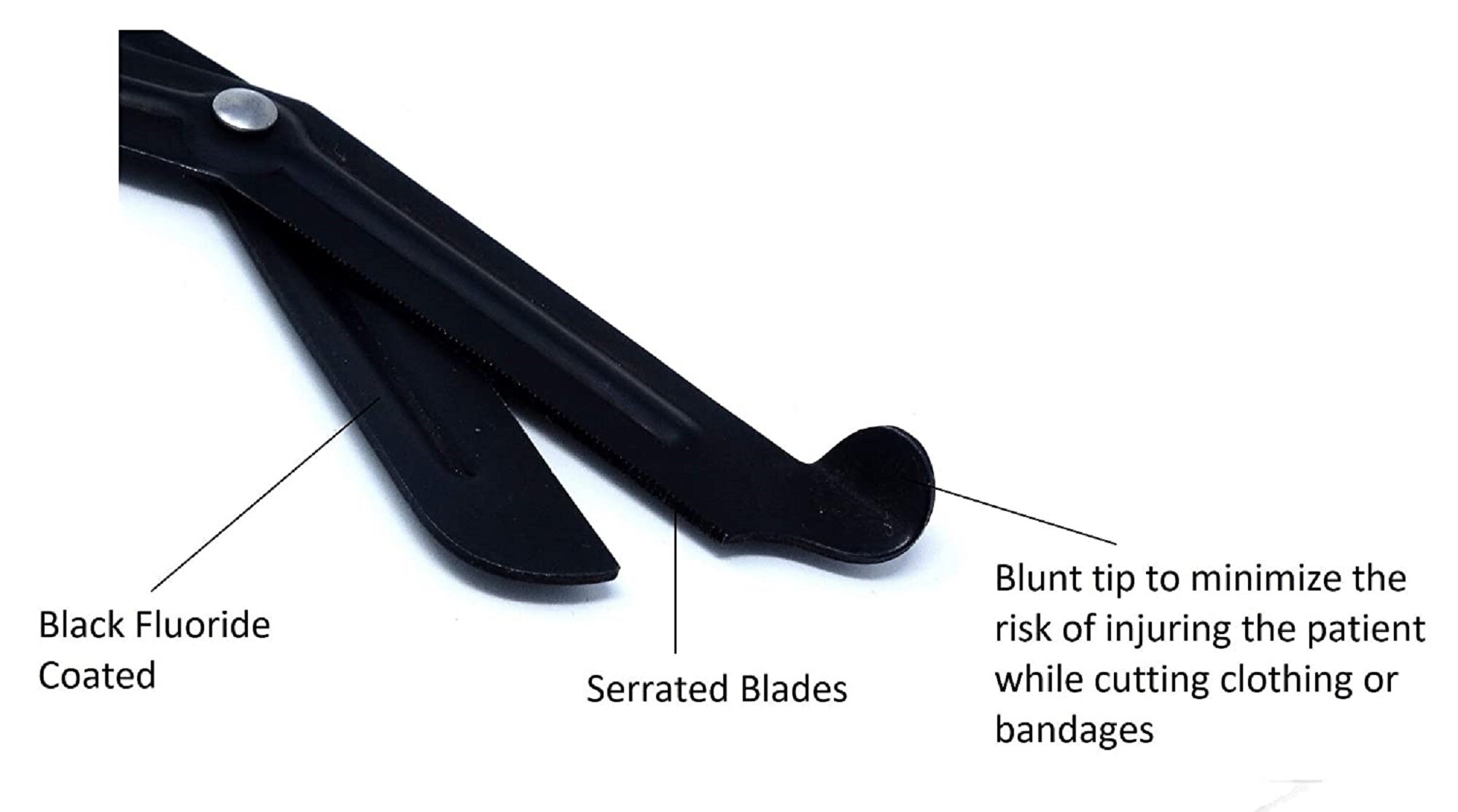 Black EMT Trauma Shears - 7.5 Fluoride Coated Medical Scissors, Curved Blades, 1-Pack (AAPRO TOOLS)
