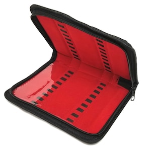 Carrying Travel Case Zippered Utility Tool Pouch, 19 Double Loops, 14"x8", Lined with a Velvet Fabric, Faux  Leather Gift for Accessories