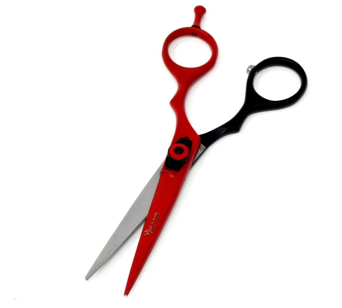 Hair Cutting Scissors 5.5 Red Black Razor Edge Etsy