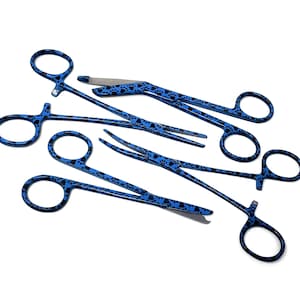 Vet Tech Veterinary Technician Nurse Paw Paper Coated Bandage Scissors+Hemostat Forceps+Suture Stitch Gift Set Under 25 Dollars, Pet Health