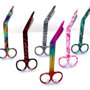 Nurse Appreciation Set of 6 Assorted Pattern Bandage Scissors 5.5&quot; Stainless Steel, Premium Quality
