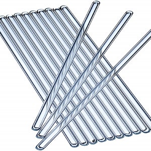 8" Glass Cocktail Stir Sticks and Coffee Stirrers for Dinner Party and Coffee Bar Cart, Set of 12