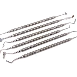 6 Piece Stainless Steel Hook and Pick Carver Chisel Set Wax Soap Pottery Clay Ceramic Detail Carving Sculpture Tools Kit, Stainless Steel