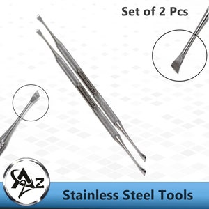 Ceramic Clay Shapers for Texturing Designs Scraper Wax Carver Soap Clay Modelling Sculpting Carving Tool - 2 Pcs Stainless Steel Set