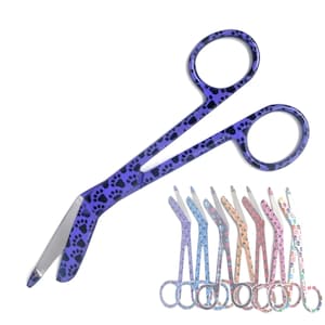 Cat Mom Gift Stainless Steel 5.5&quot; Bandage Scissors Paws Print Coated for Pet Lover Nurses, Medical Interns, and Veterinarian Technicians