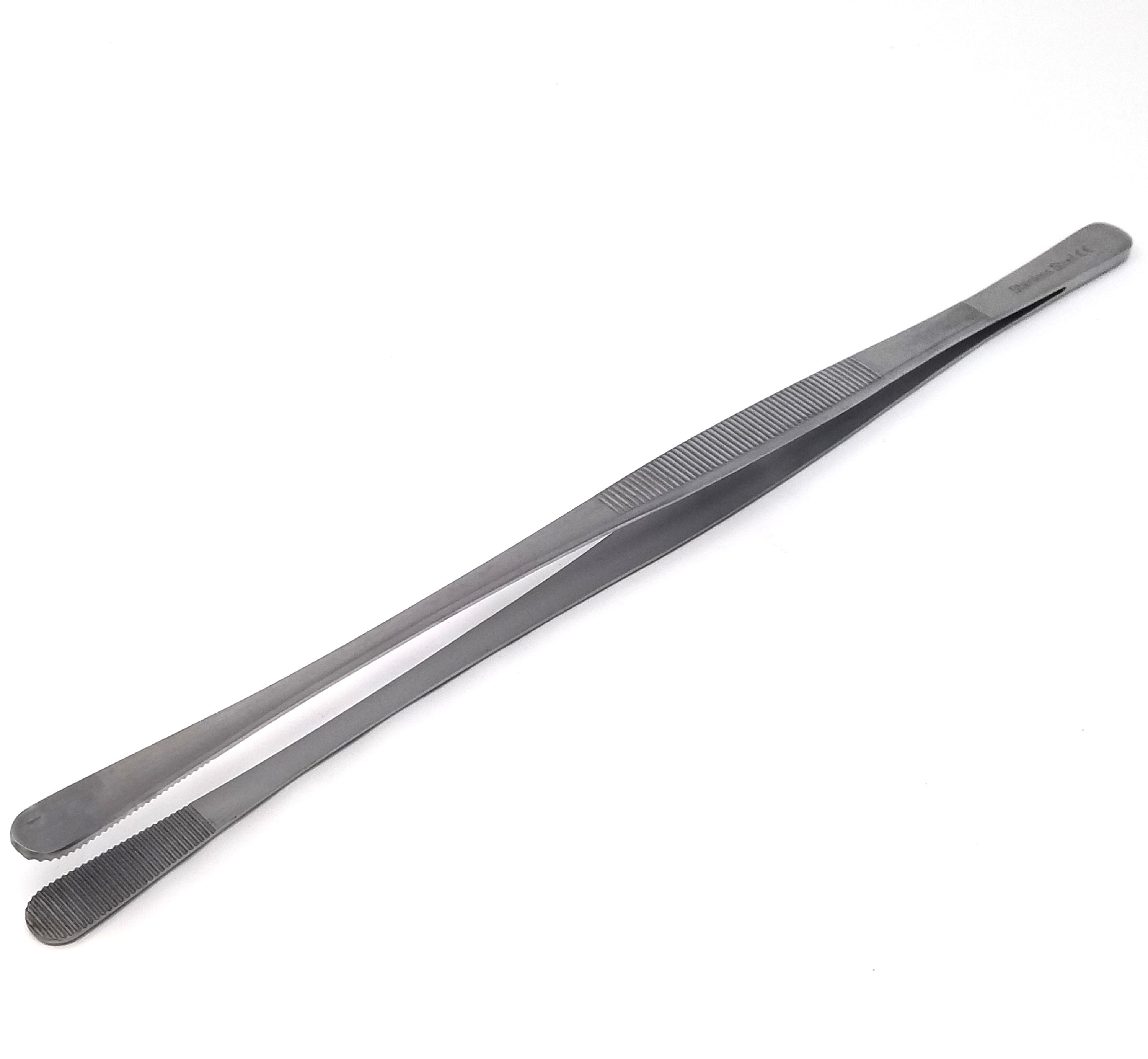 Large Chef Tweezers with Wide Serrated Jaws Kitchen Tongs for Grilling Cooking Plating Serving Food 12" Pincer Stainless Steel Pliers
