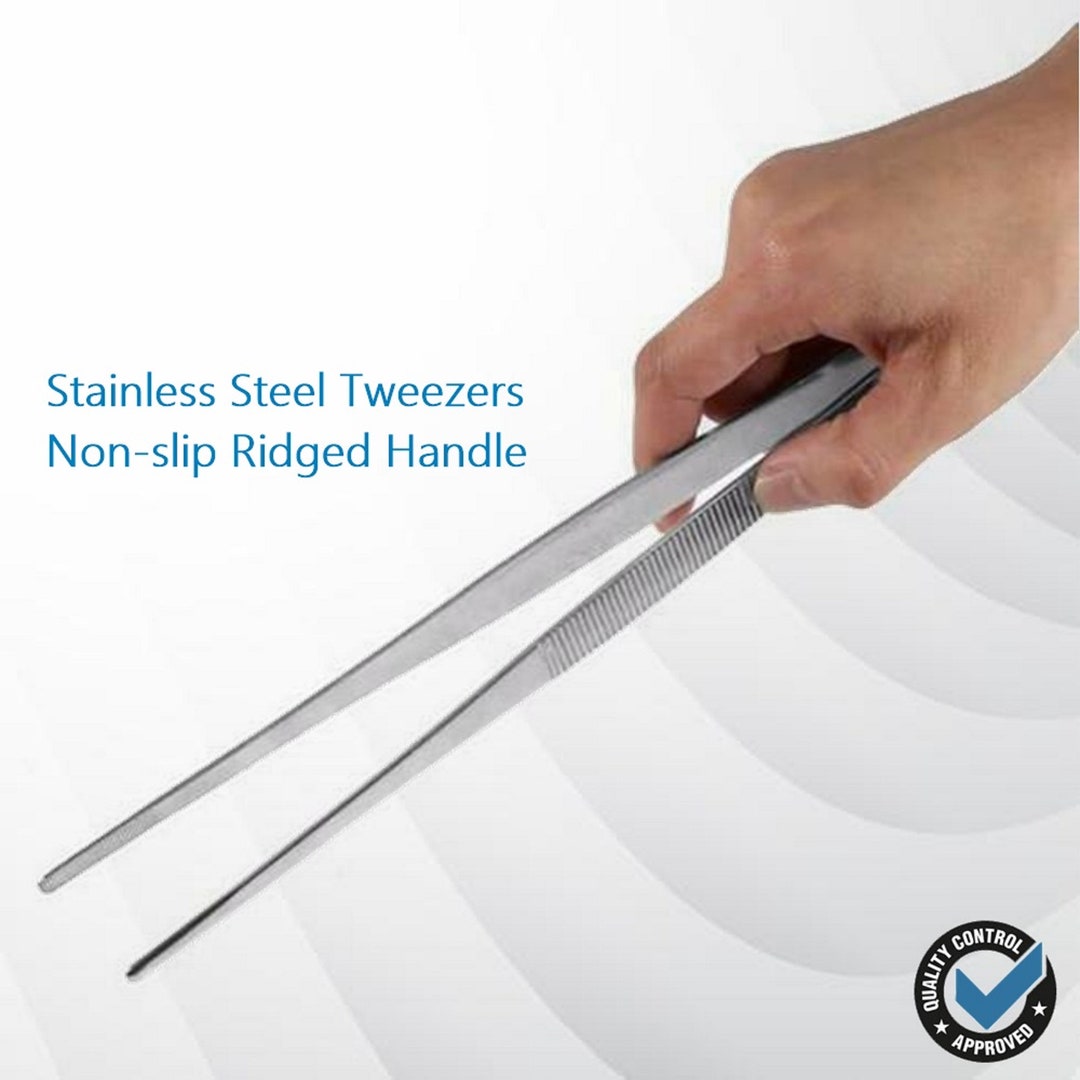 12 Long Angled Tweezers Aquarium Maintenance & Reptile Feeding Stainless  Steel Tongs Serrated Tips