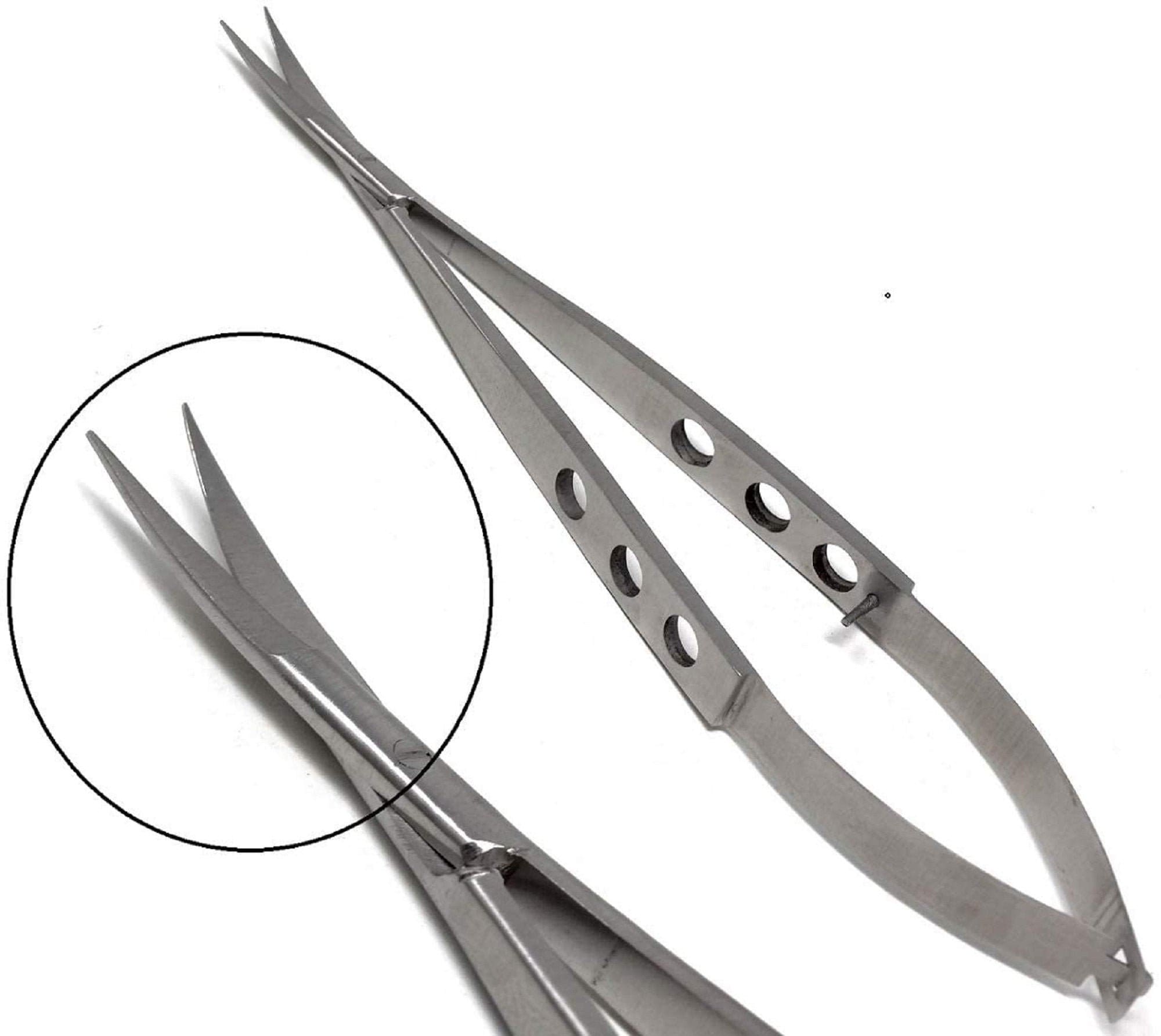 4.5" Curved Micro Stainless Steel Spring Scissors for Shaping and ...