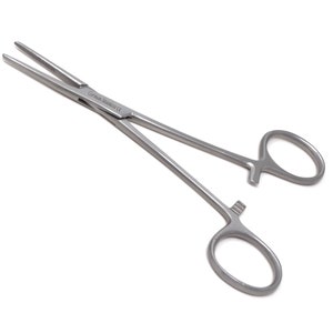 Multipurpose Stainless Steel Locking Pliers Kelly Hemostat Forceps Half Serrated Straight Jaws - 5.5&quot; Long