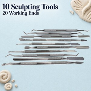 10-Piece Stainless Steel Sculpting Tools, Double-Ended Carving Set for Clay, Wax, Ceramics