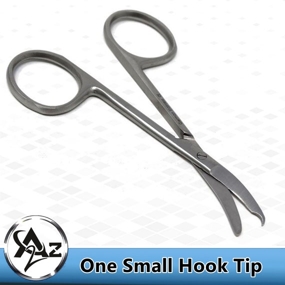 3.5 Dressmaker's North Bent Scissors Suture Shears Trimmers With Curved  Tip, Stainless Steel Stitch Removal, One Hook Blade 