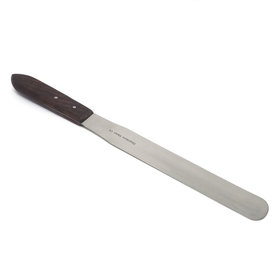 Baking Spatula With 8 Long Stainless Steel Polished Blade and Wood