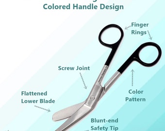 Black Handle Bandage Scissors 5.5" (14cm) for Vet Nurse Practitioner  Veterinary Technician Gift, Stainless Steel - Etsy