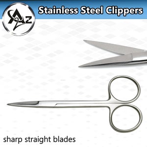 Cuticle Scissors 4.5" Straight Precision Blades Manicure Pedicure Micro IRIS Scissors, Stainless Steel Flat Pattern