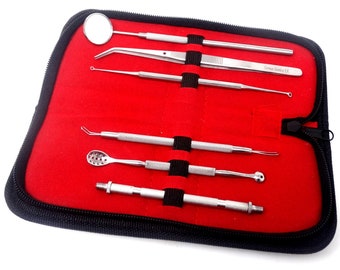 Finne Popper Remover Kit Pormask Extractor Acne Fläck 6st Verktyg Med Bärväska För Ansiktshudvård Behandling Inspektionsspegel